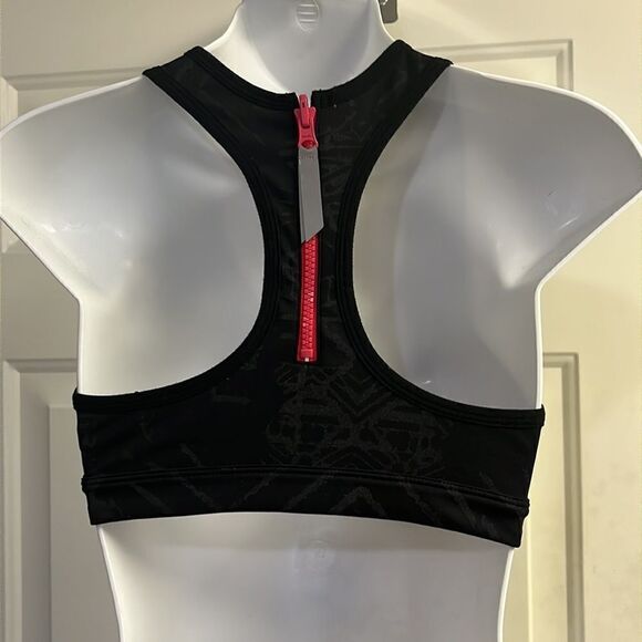 Free People Movement Black/Gray/Coral Abstract Pullover Zip-Up Sports Bra- Small - Picture 5 of 13